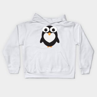 Cute penguin design with white heart Kids Hoodie